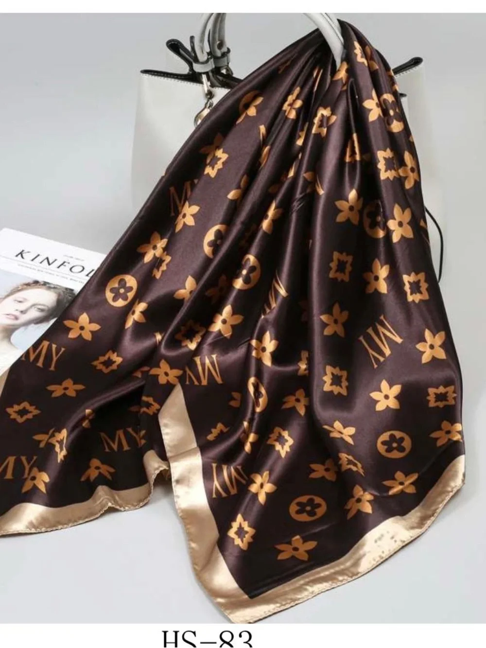 Silky Fashion Hair Scarf - Green Multicolor